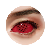22mm Sweety Crimson Red Mesh Sclera Contacts