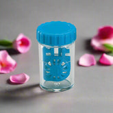 High-resolution image of the barrel contact lens case with the cap closed.