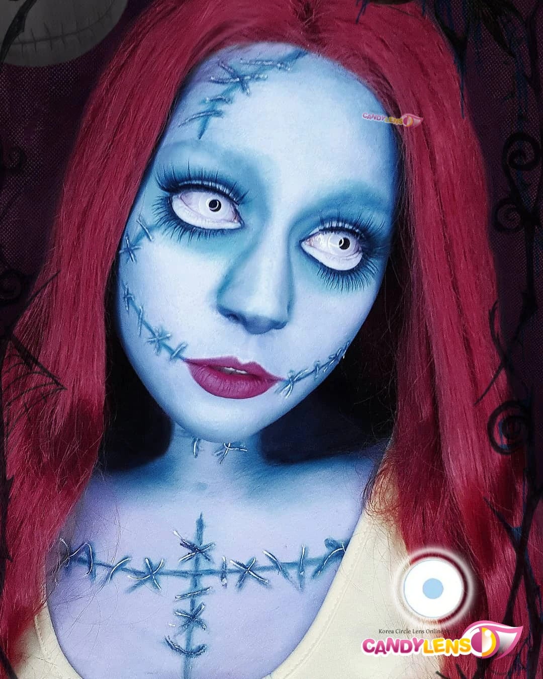 Prescription White Out Halloween Contact Lens