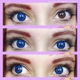 Close up view Dolly Eye Blue Cosplay Lens